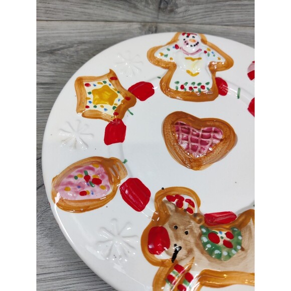 7.5" DECORATED CHRISTMAS PLATE WITH RAISED IMAGES / ANGEL/ TREE / REINDEER-Cute - Picture 4 of 5